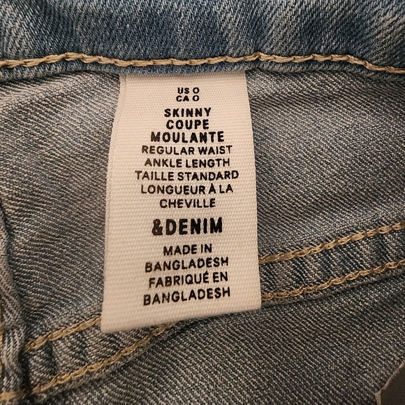 &Denim Light Wash Ankle Length Skinny Jeans Size 0 - EUC - Picture 6 of 6